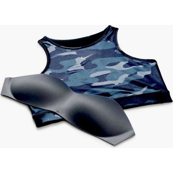 Nike Swoosh Sports Bra Women's Size Small Medium Support Dri-FIT DD1199-493 - Picture 2 of 8